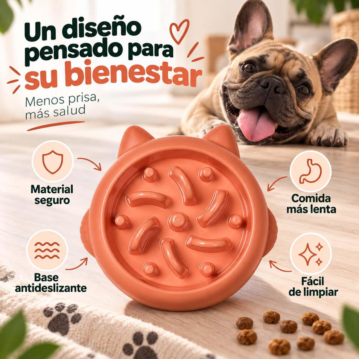 Comedero Lento Anti-Atragantamiento para Perros